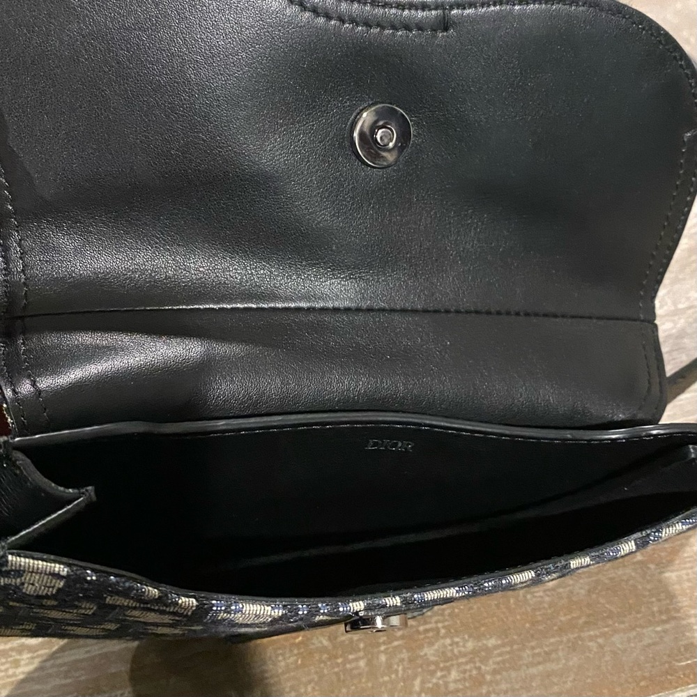 Christian Dior Homme Oblique Saddle Belt Bag Navy Trotter Black Leather - Picture 10 of 15